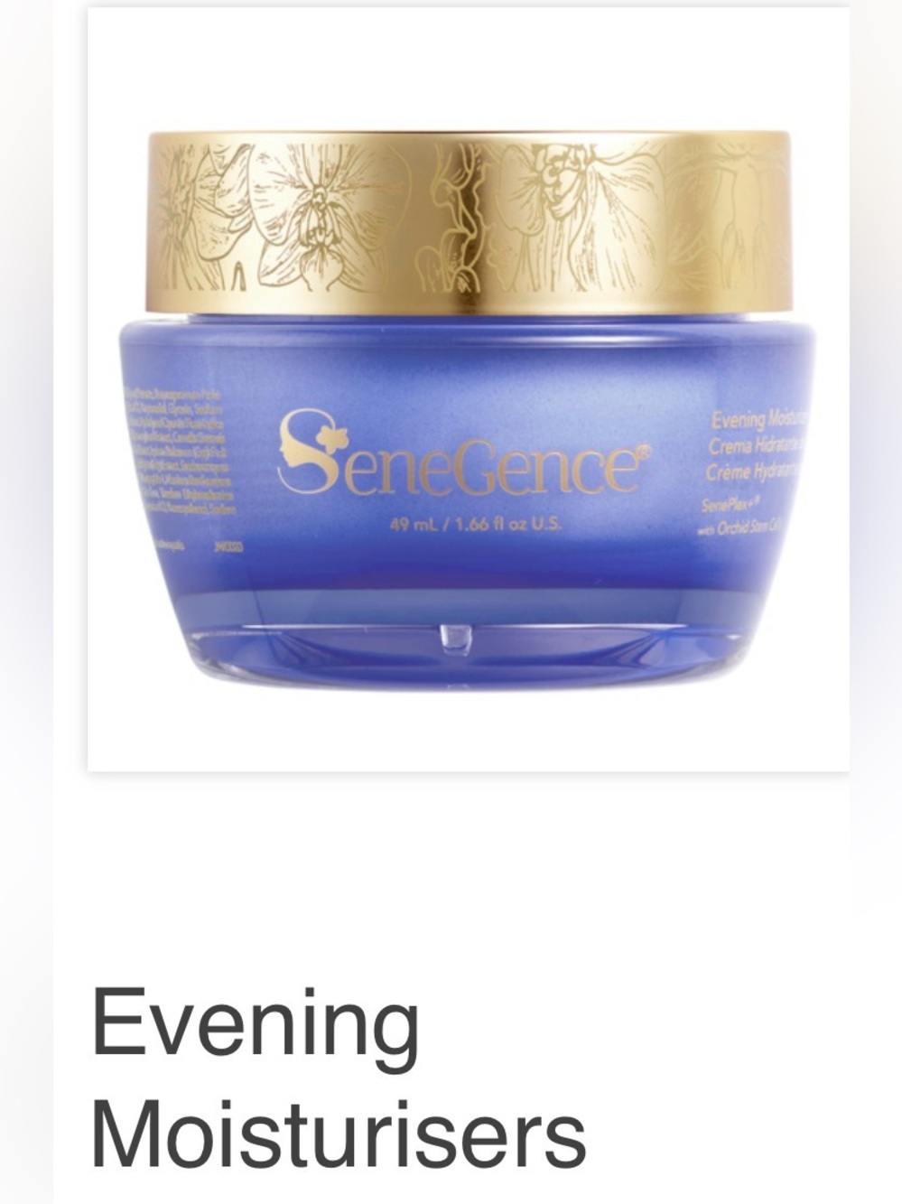 SeneGence Blue Jar evening Moisturizer with sealed Gold Lid